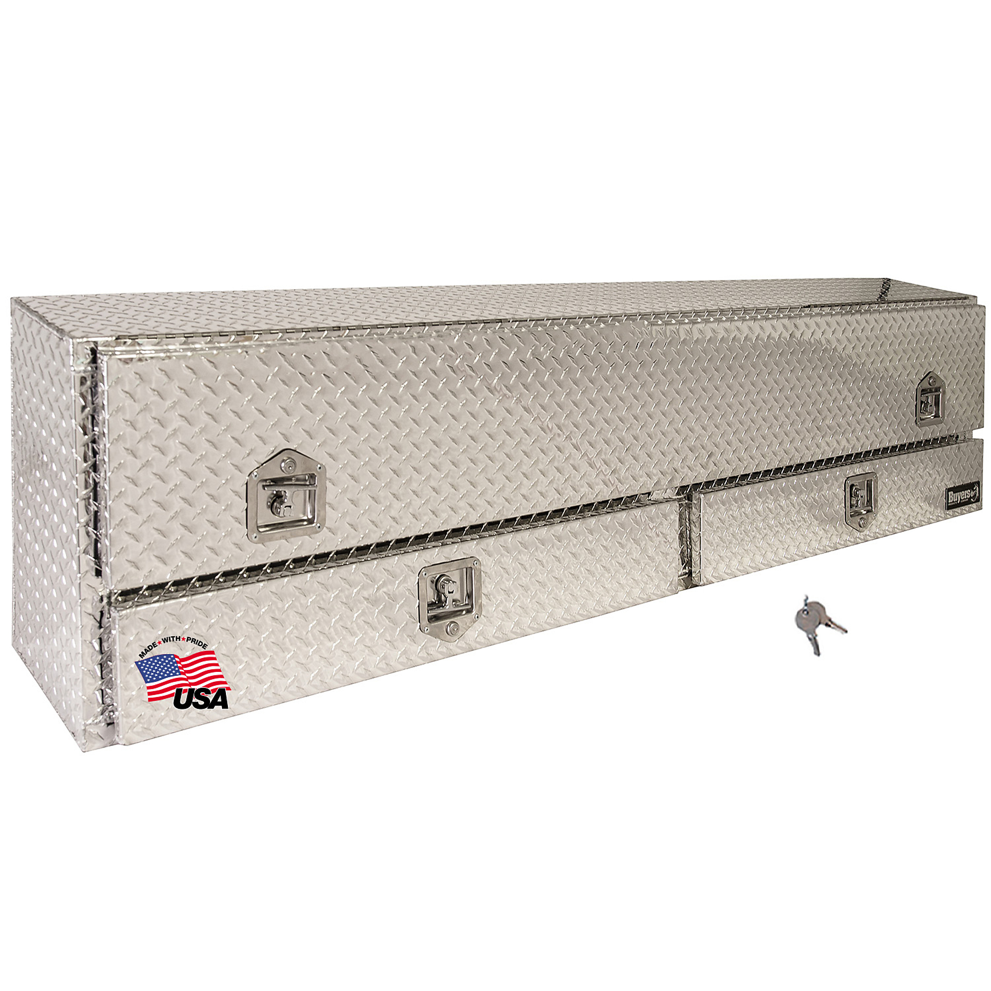 Buyers Products, 72x13.5x21 Truck Contractor Tool Storage Job Box W/ Drawers, Width 72 in, Material Aluminum, Color Finish Diamond Plate Silver, Model# 1705641
